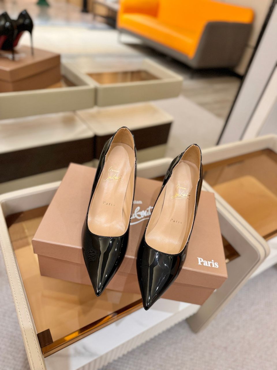 Christian Louboutin Hot Chick 100 Patent Pump Black