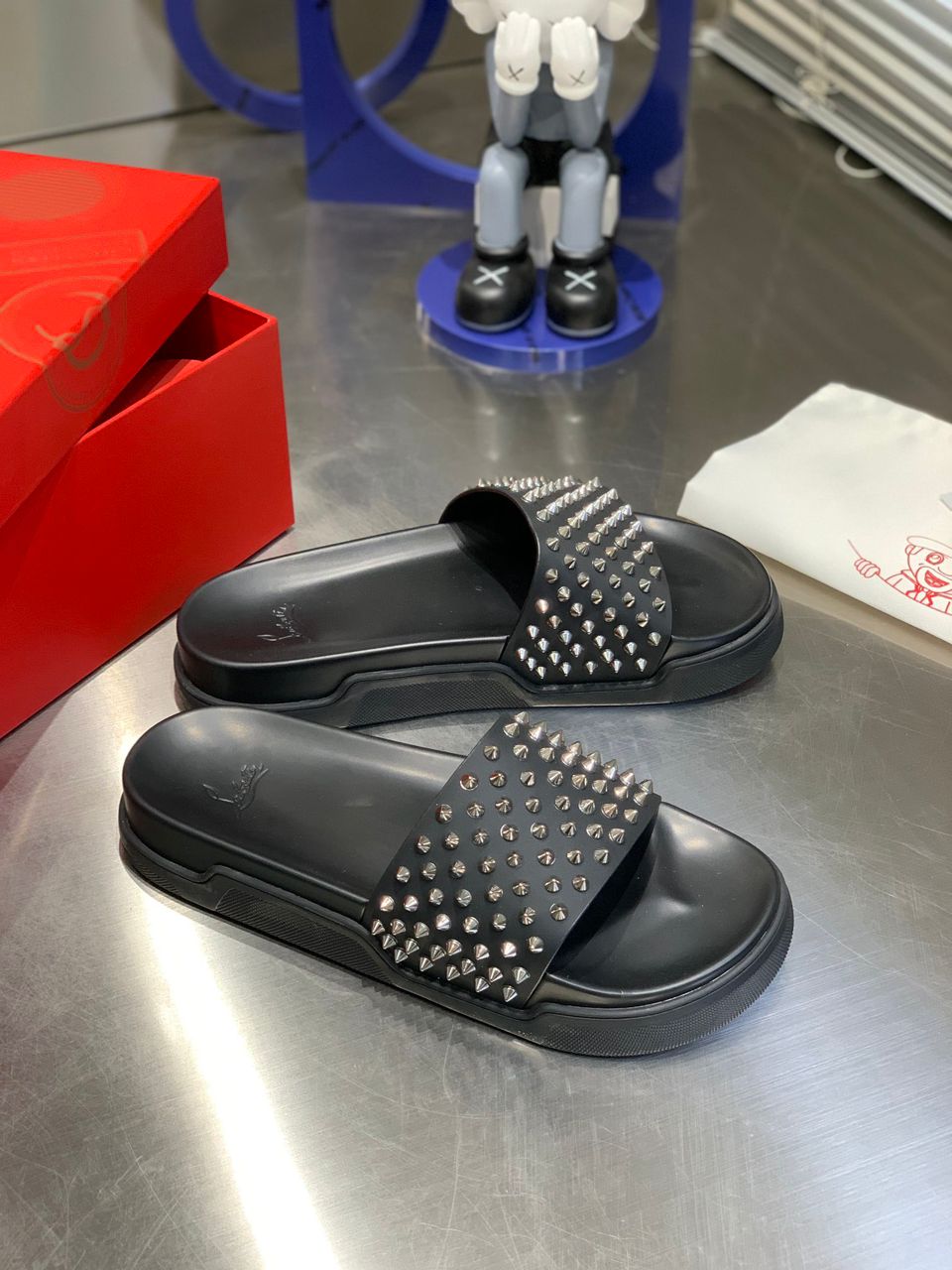 Christian Louboutin Spike Slide Black