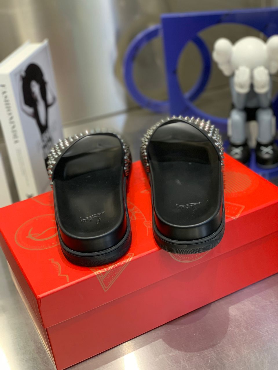 Christian Louboutin Spike Slide Black