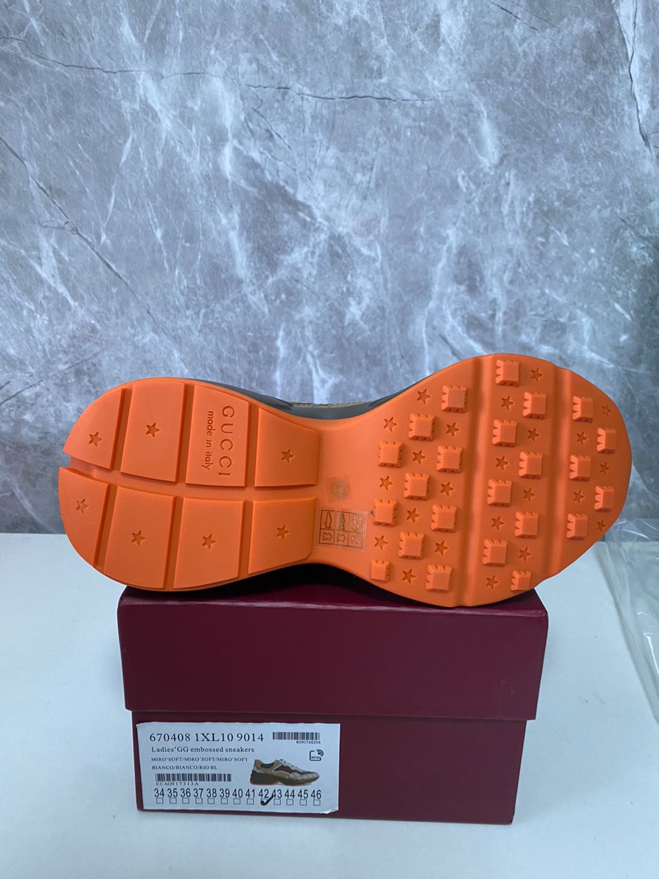 Gucci Ladies GG Embossed Sneaker Multicolor