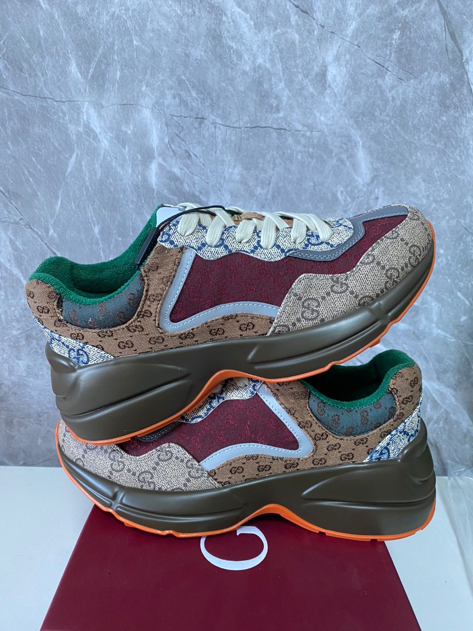 Gucci Ladies GG Embossed Sneaker Multicolor