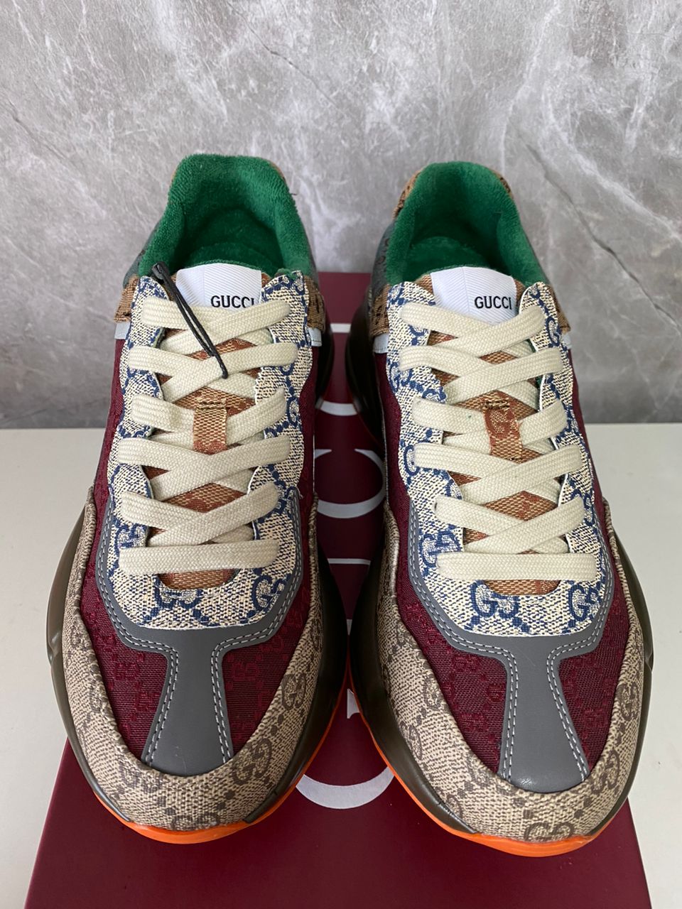 Gucci Ladies GG Embossed Sneaker Multicolor
