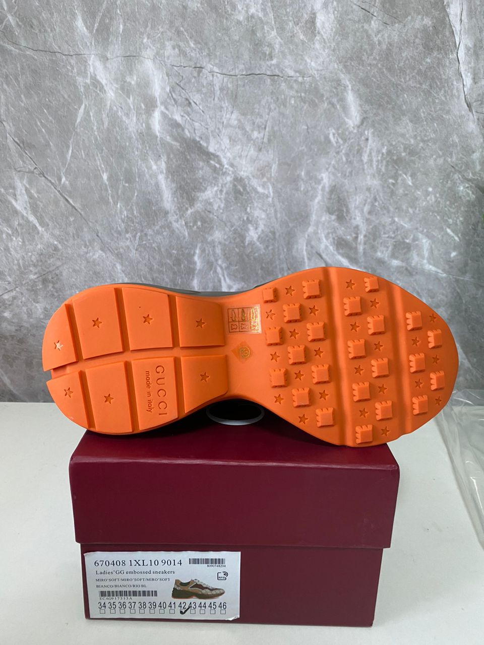 Gucci Ladies GG Embossed Sneaker Multicolor
