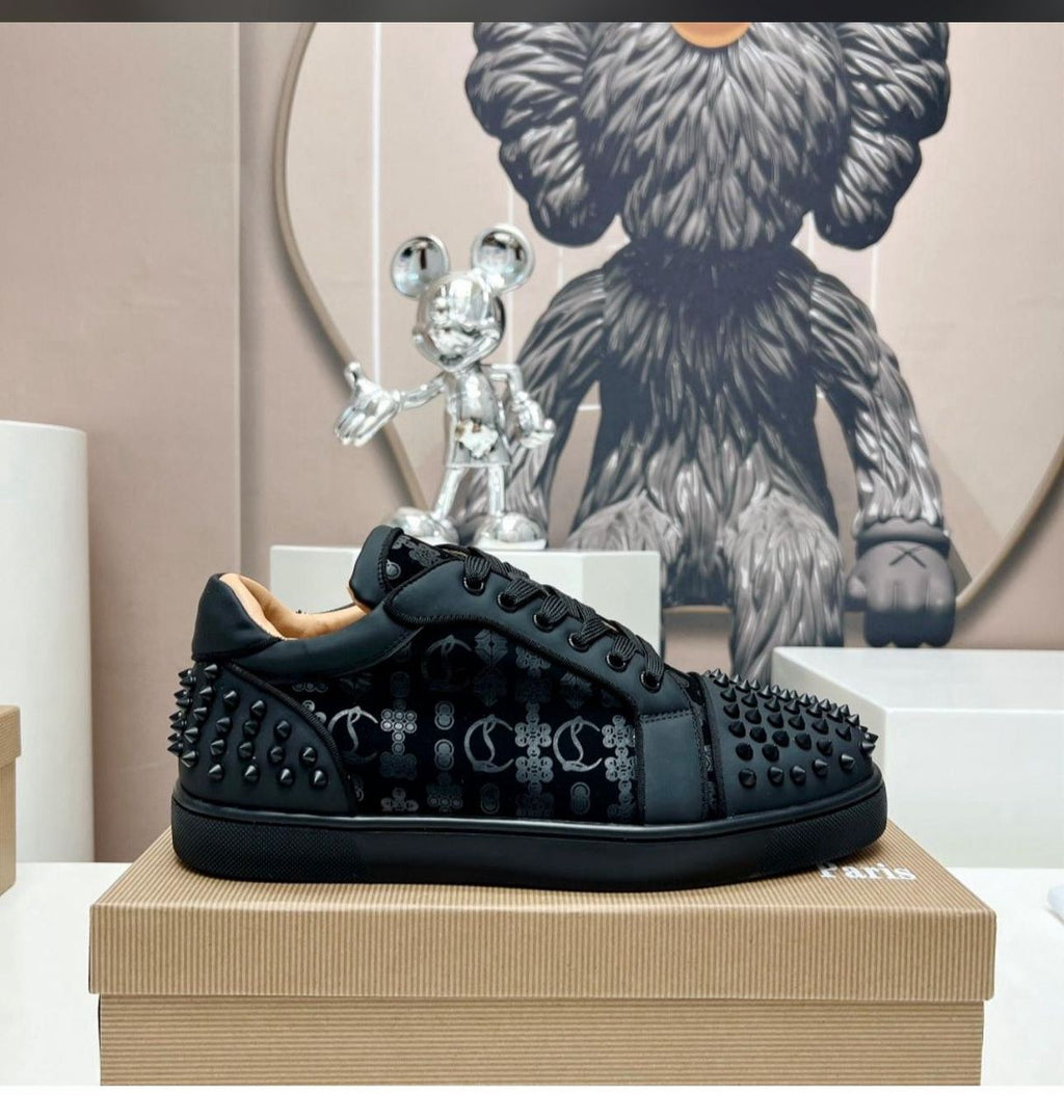 Christian Louboutin Louis Junior Spikes Low-Top Sneaker Black